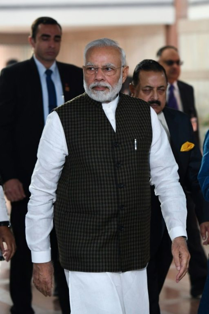 India's Prime Minister Narendra Modi, seen here, has blamed the opposition Congress party for the unrest over the citizenship law
