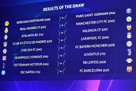 The full results of the Champions League last 16 draw conducted at UEFA headquarters in Nyon on Monday