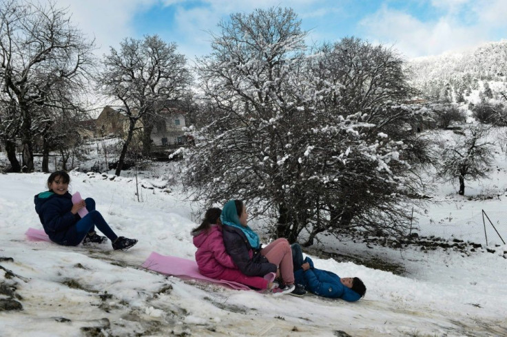 The kids might be enjoying the snow, but their parents say some are of an age when they should be at school