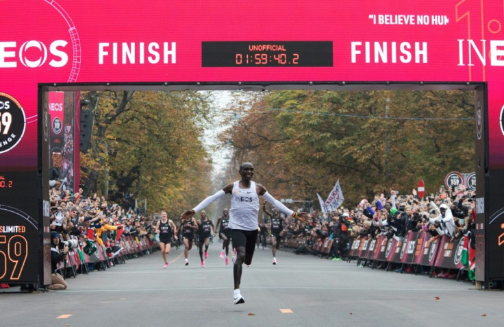 Eliud Kipchoge broke one of running's symbolic barriers when he ran the marathon distance in less than two hours