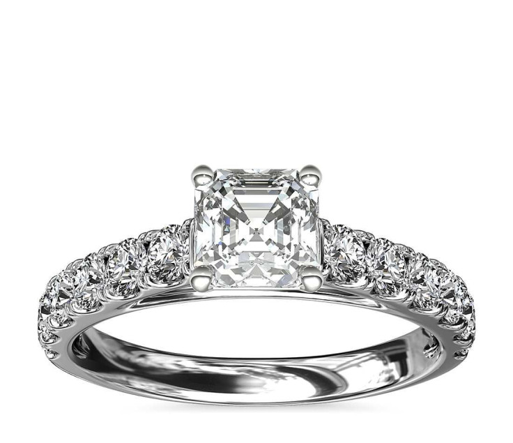 Riviera Cathedral Pavé Diamond Engagement Ring