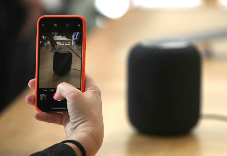 Apple's HomePod, a smart home device developed by the iPhone maker, is seen in a 2018 picture