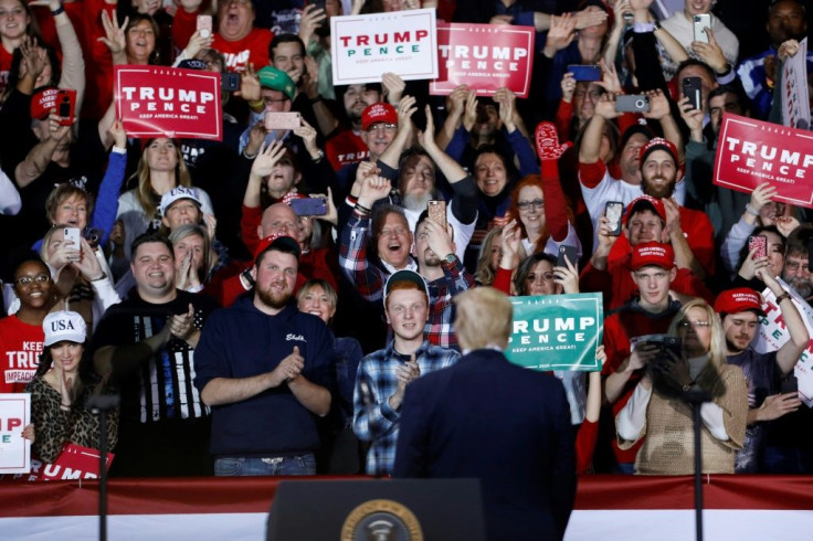 The crowd in Battle Creek, Michigan, chanted "We want Trump" before the US president even came out