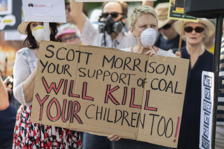The fires have sparked climate protests targeting the conservative government, which has resisted pressure to address the root causes of global warming in order to protect the country's lucrative coal export industry