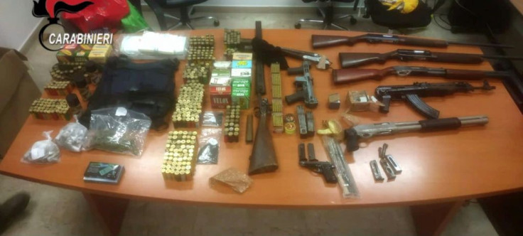 Weapons siezed during the raid by 2,500 police as well as army paratroopers
