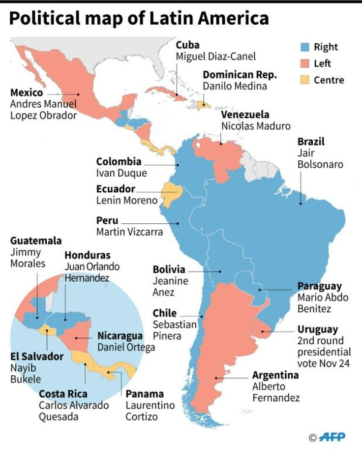 Political map of Latin America.