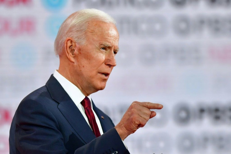 Former vice president Joe Biden, pictured at the Democratic Debate on December 19, has struggled with stuttering
