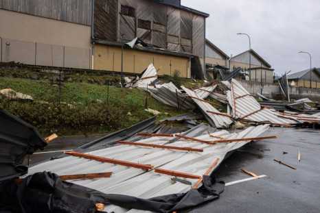 Gusts from the storm reached 120 kilometres an hour in Saint-Etienne, near Lyon, causing a roof to be ripped from a building