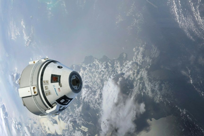 This illustration, provided by Boeing in 2015, depicts the Starliner capsule in Earth orbit