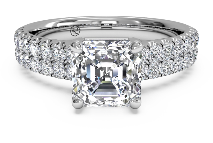 Double French-Set Band Engagement Ring