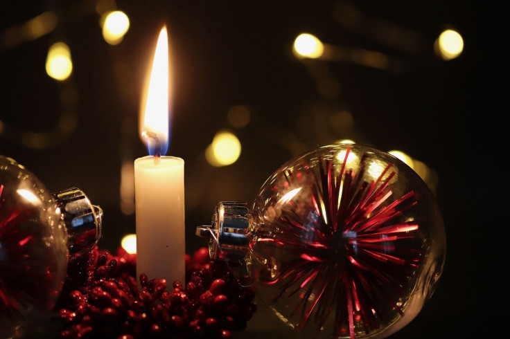 Christmas candle burns woman's hair