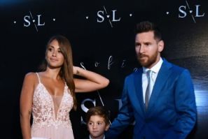 Argentina's Lionel Messi, his wife, Antonella Roccuzzo and their son celebrated the occasion