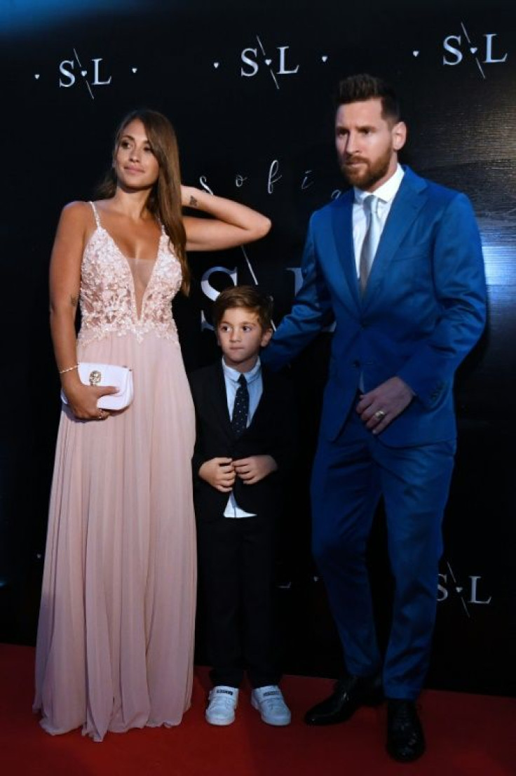 Argentina's Lionel Messi, his wife, Antonella Roccuzzo and their son celebrated the occasion