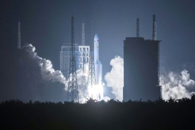 China's launch of its first Long March 5 rocket in November 2016 (pictured) was a leap forward for its ambitious space programme
