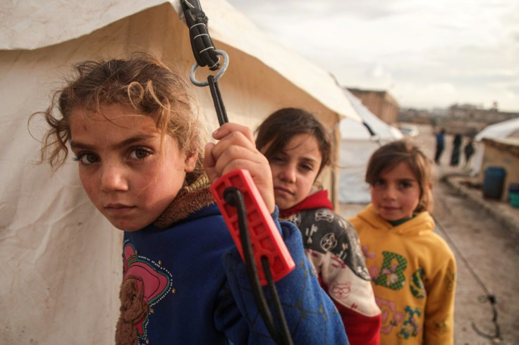 Many of those displaced have taken shelter at camps like this one near the town of Dana, on the Turkish border