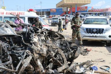 The devastating car bomb blast ripped through a busy area of the Somali capital