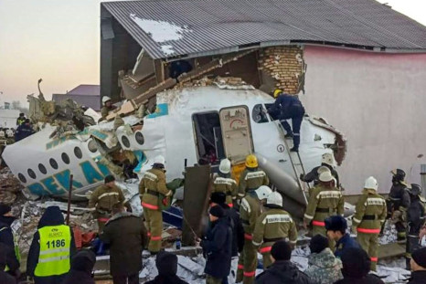 The plane smashed into a two-storey building just minutes after taking off in Almaty
