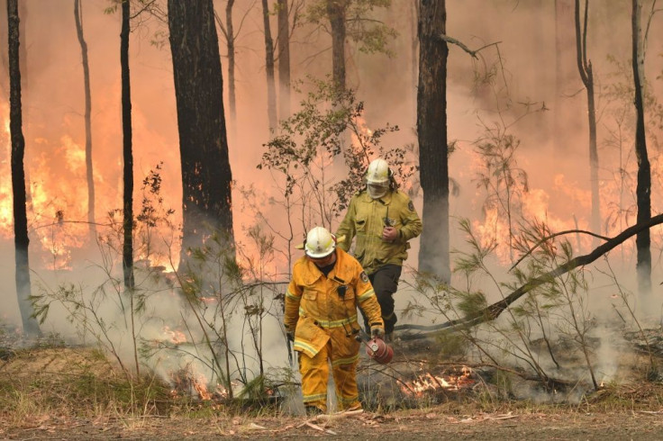 Firefighters created a back burn ahead of a fire front in the New South Wales town of Jerrawangala on January 1