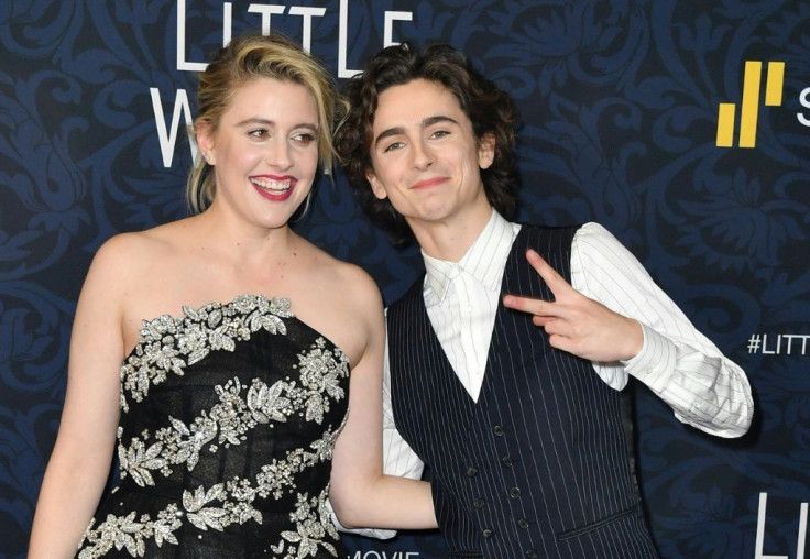 US director Greta Gerwig, with actor TimothÃ©e Chalamet, at a screening of "Little Women" in New York