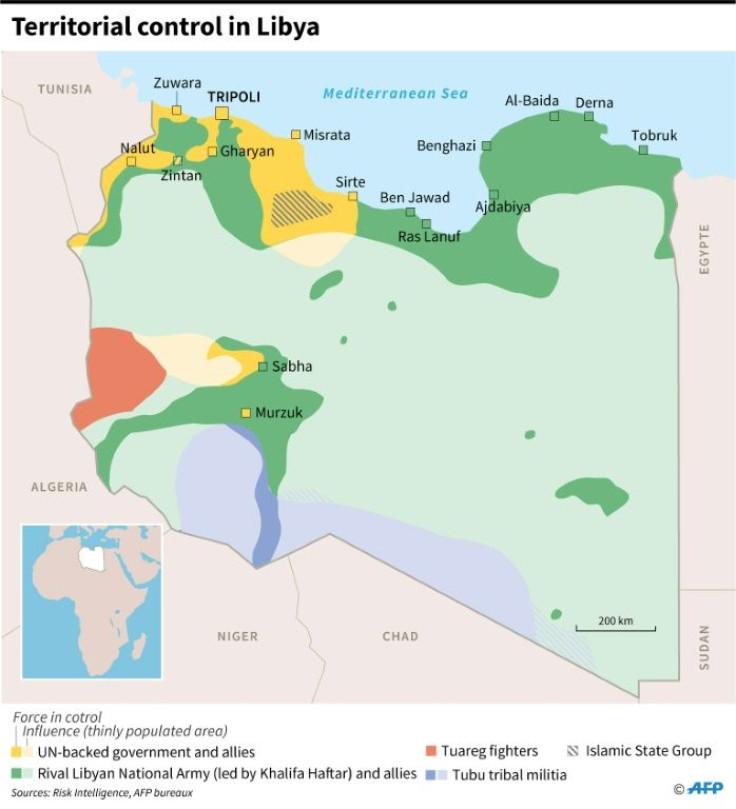 Map of forces involved in the fighting in Libya, as of December 31, 2019