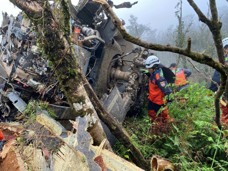 Helicopter crash scene