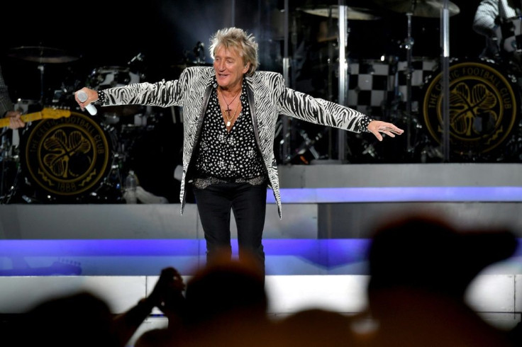 British pop star Rod Stewart, pictured perfoming at New York's Madison Square Garden in 2018, is to appear in a Florida court on February 5, 2020, charged with simple battery