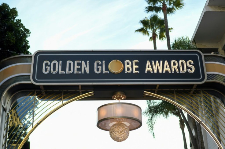 The red carpet is all set up at the Beverly Hilton for the Golden Globes
