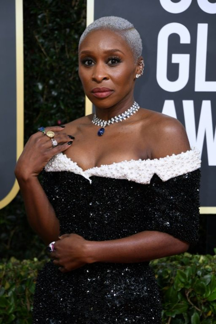 British actress Cynthia Erivo "Harriet" also rocked the black and white trend in custom Thom Browne
