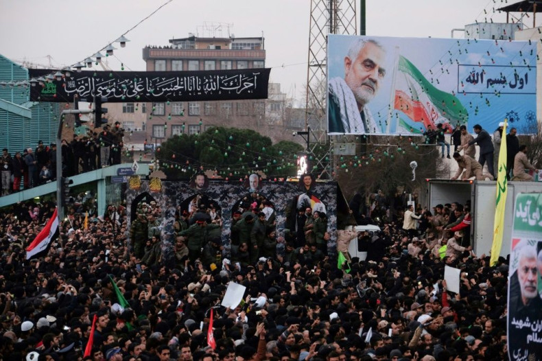 Iranians filled second city Mashhad on Sunday to pay homage to Soleimani
