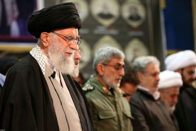 Supreme leader Ayatollah Ali Khamenei presided over prayers for the slain general