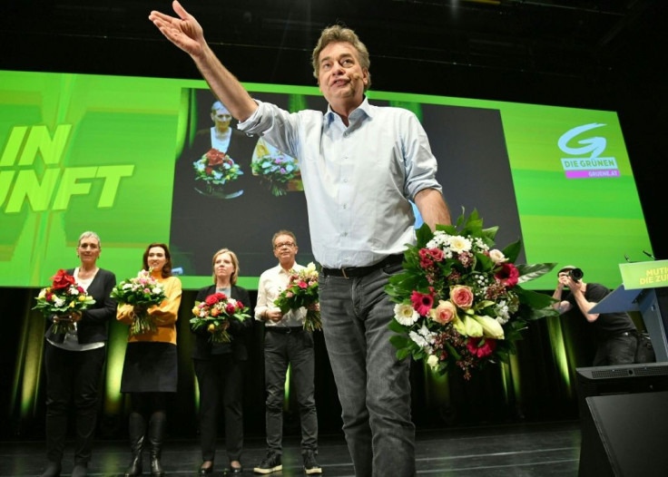 Werner Kogler (C), leader of the Austrian Green party, will take the post of vice-chancellor
