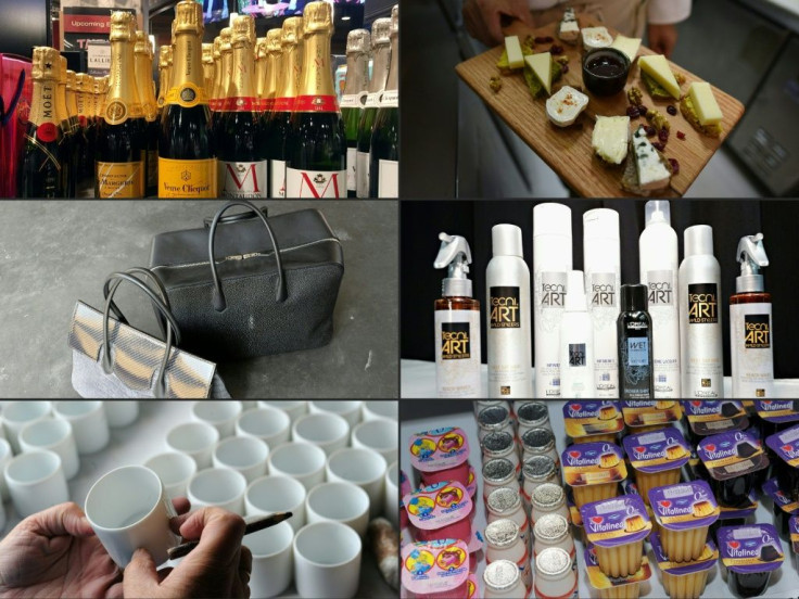 Some of the items facing new US tariffs: champagne, brie, handbags, cosmetics, Limoges porcelaine cups, dairy goods