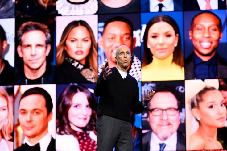 Film producer and Quibi founder Jeffrey Katzenberg speaks about the short-form video streaming service for mobile Quibi during a keynote address January 8, 2020 at the 2020 Consumer Electronics Show (CES) in Las Vegas