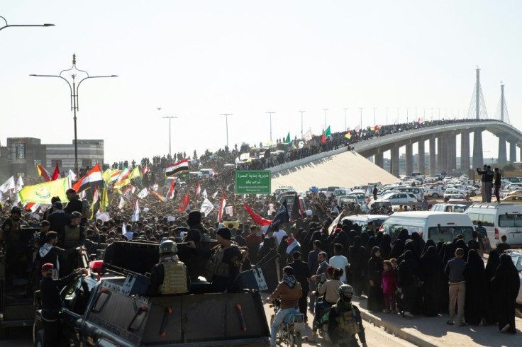 Iraqis in Basra turn out to mourn the body of Abu Mahdi al-Muhandis, the slain chief of Hashed al-Shaabi, an Iraqi paramilitary force with close ties to Iran on January 7