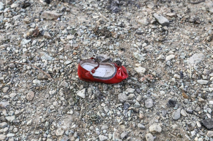 A child's shoe found at the scene of a Ukrainian airliner that crashed shortly after take-off near Imam Khomeini airport in the Iranian capital, killing all 176 aboard