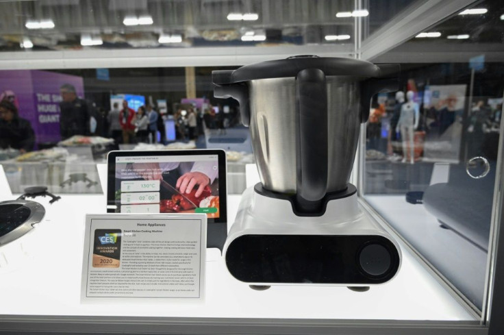 The CookingPal Julia system Smart Kitchen Hub is displayed during the CES Unveiled event at the 2020 Consumer Electronics Show