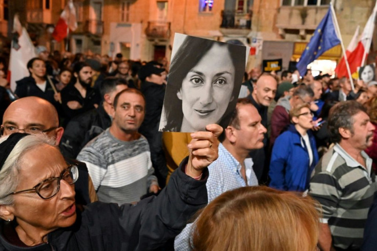 Demonstrators have called for the resignation of Muscat over the 2017 killing of journalist Daphne Caruana Galizia