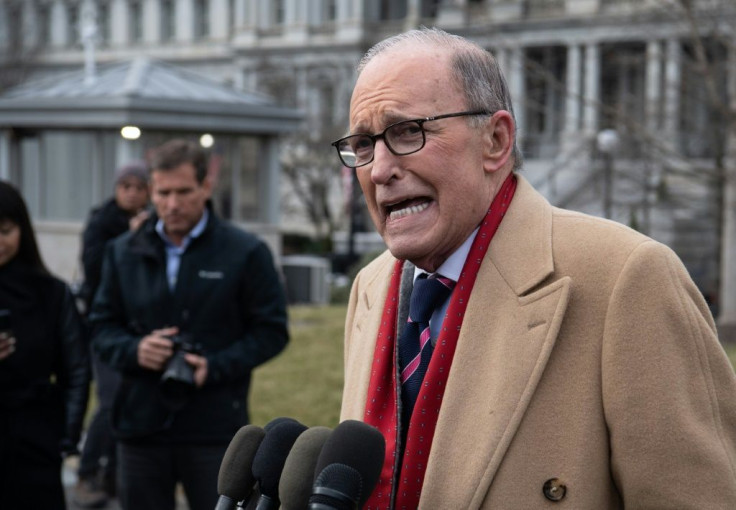 Larry Kudlow, Director of the US National Economic Council, speaks to the press on January 10, 2020