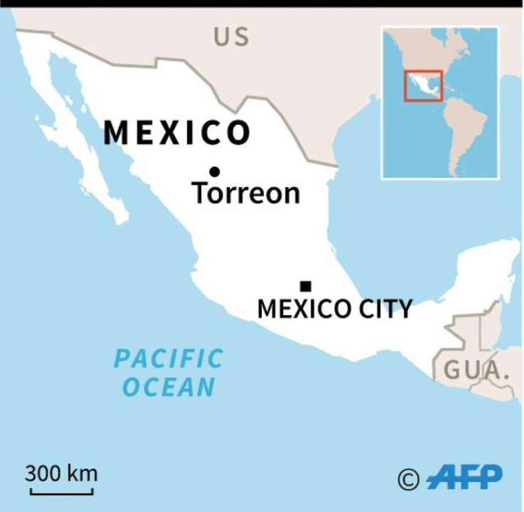 Map of Mexico locating attack on teacher by young child in torreon