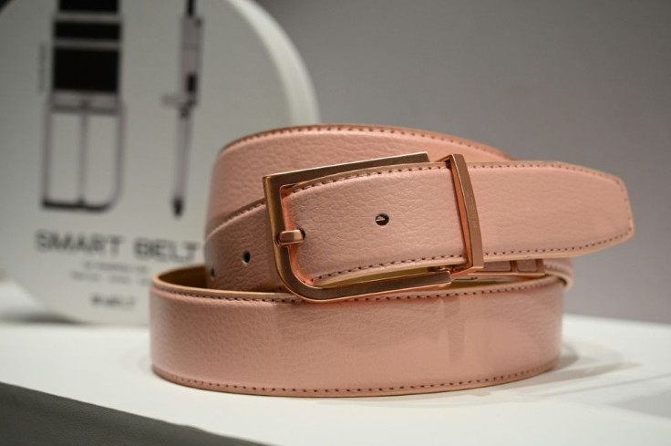 The Welt smart belt, with fall risk assessment, is displayed at the 2020 Consumer Electronics Show