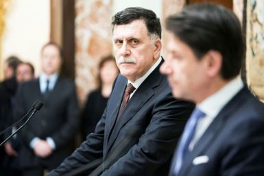 This handed out on January 11, 2020 by the Palazzo Chigi Press Office shows President of Libya's UN-recognised Government of National Accord (GNA), Fayez al-Sarraj, who said he "welcomed" a joint Russian-Turkish initiative for a truce