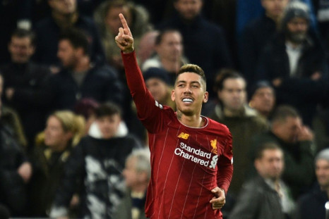 Liverpool's Roberto Firmino celebrates scoring against Tottenham