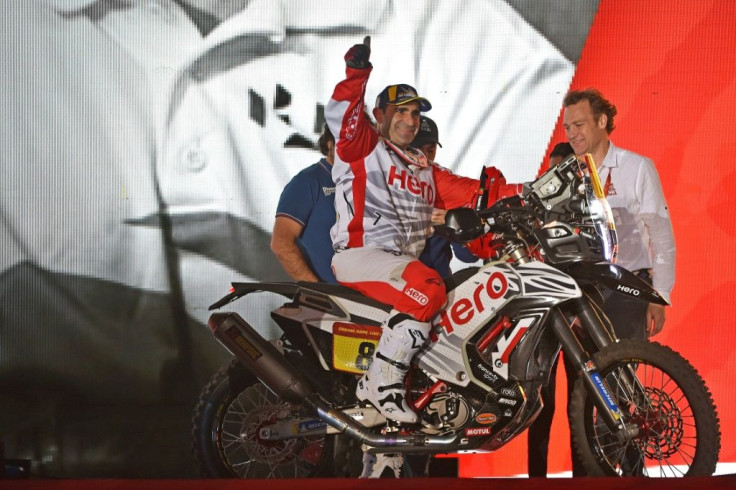 Paulo Goncalves, seen here at the podium ceremony in Jeddah on January 4, was described as a 'highly distinguished' sporting ambassador for Portugal