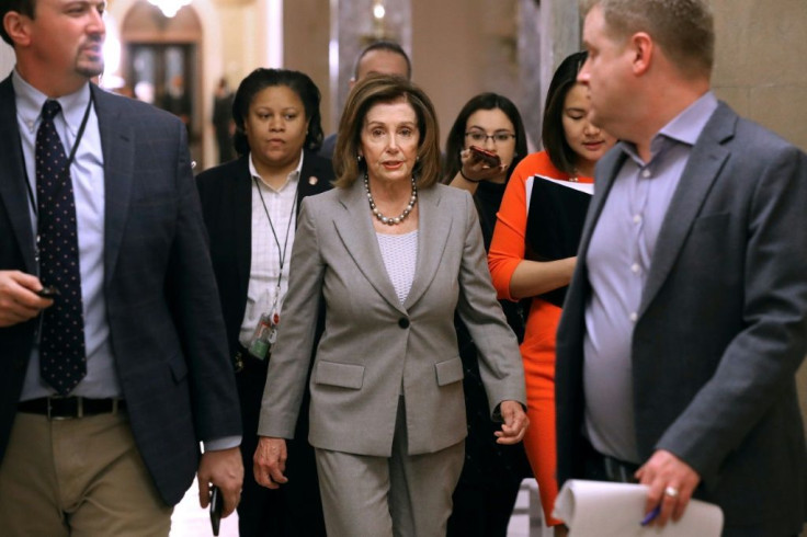 US House Speaker Nancy Pelosi, seen walking to her office on January 10, 2020, said House impeachment hearings produced enough evidence to convict President Donald Trump