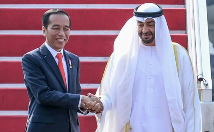 Indonesian President Joko Widodo (L) and Abu Dhabi's Crown Prince Mohammed bin Zayed (pictured in July 2019) oversaw the signing of deals worth nearly $23 billion