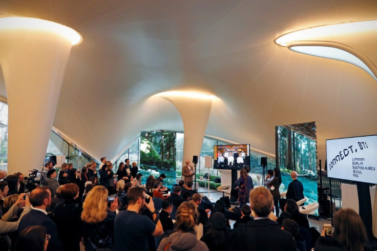 BTS joined the London launch event by video-link from Seoul