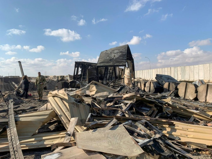 Some of the destruction wrought by volleys of Iranian missiles that hit Ain al-Asad airbase -- home to 1,500 US troops -- in the early hours of last Wednesday