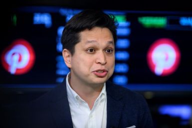 Chairman, co-founder and CEO of Pinterest, Ben Silbermann, speaks as the company makes its market debut on April 18, 2019