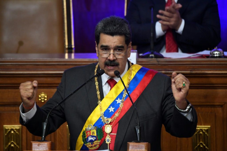 Venezuelan President Nicolas Maduro gestures during an address to the Constituent Assembly in Caracas