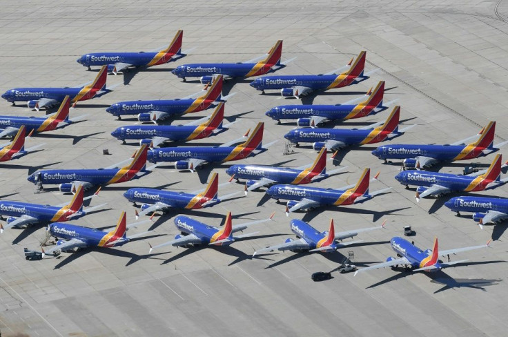 Southwest Airlines Boeing 737 MAX aircraft parked in Victorville, California